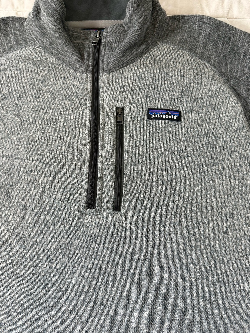 Patagonia Men's Two Toned Gray Better Sweater 1/4 Zip Pullover — Size XL - Picture 7 of 10